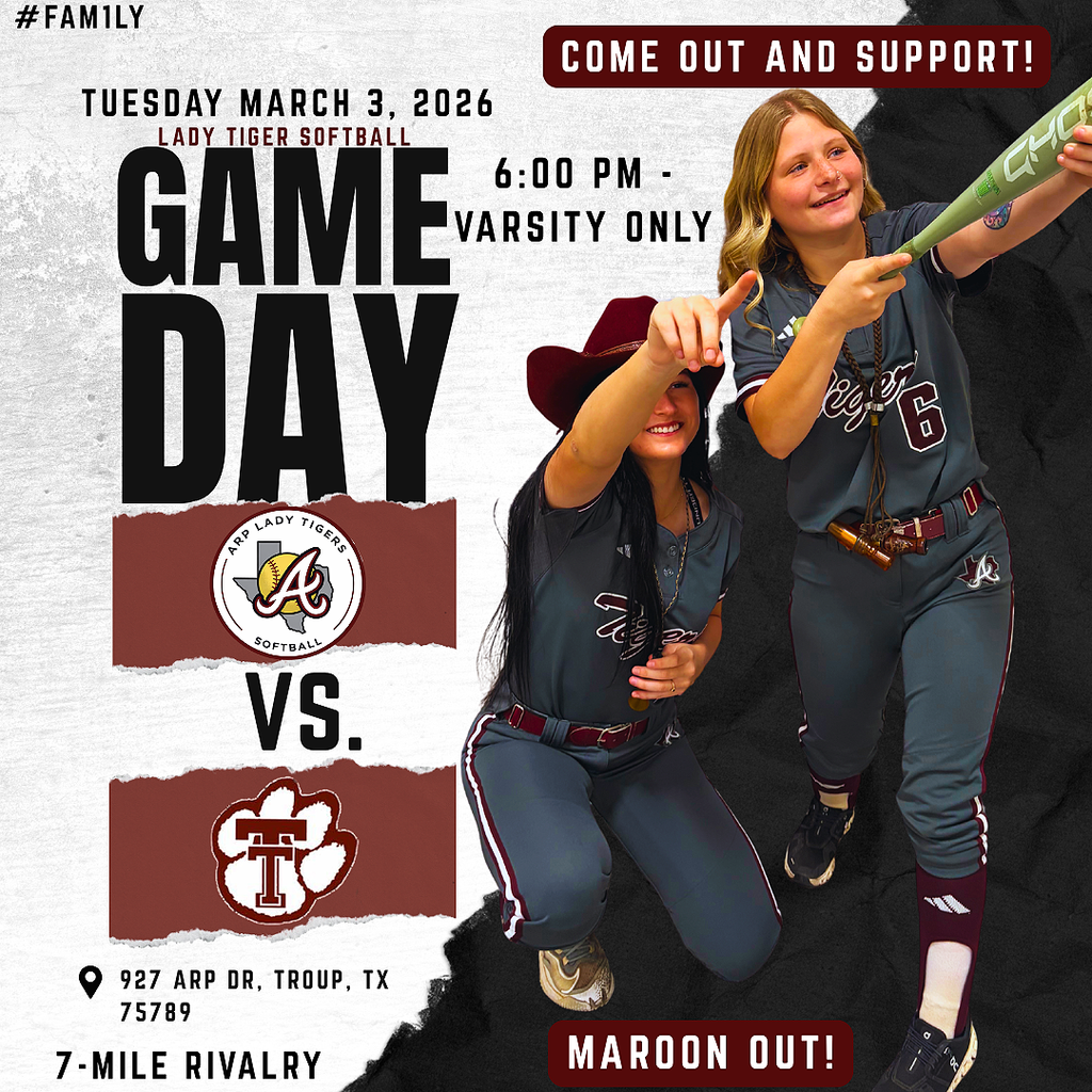 Arp HS softball at Troup Tuesday Mar. 3, 2026