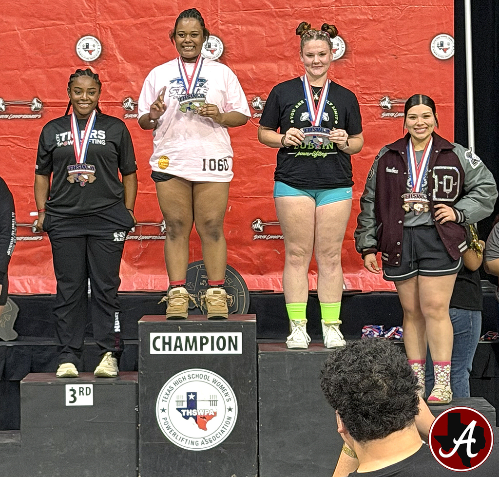 Arp HS powerlifting Aquira Hines state 3rd place podium 031926