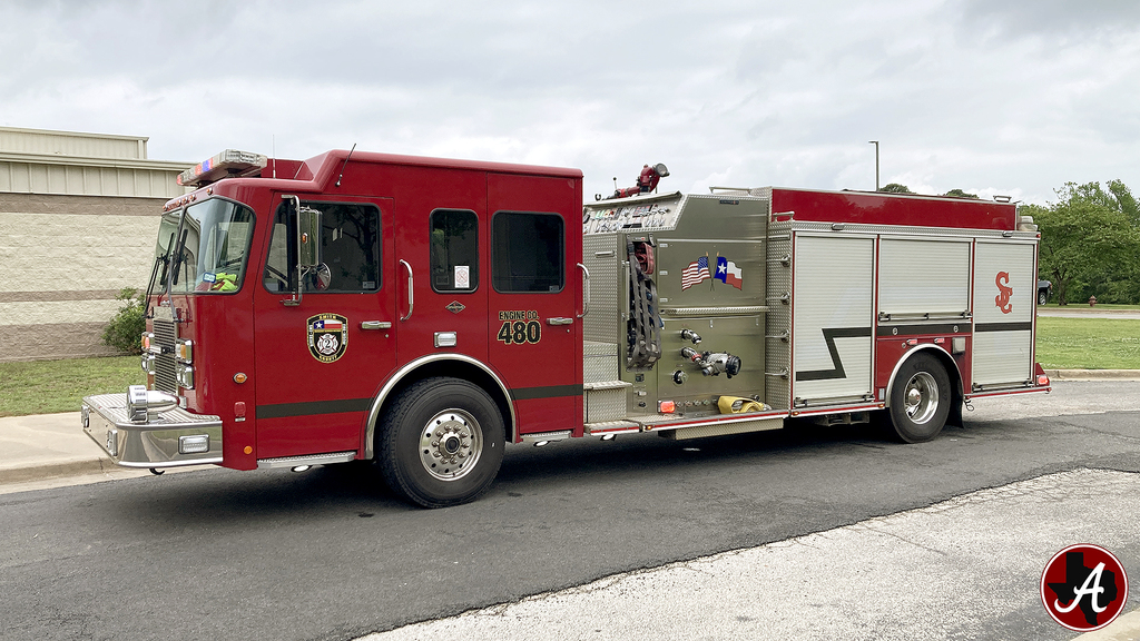 Smith County Fire engine at Arp High School Monday, April 13, 2026.