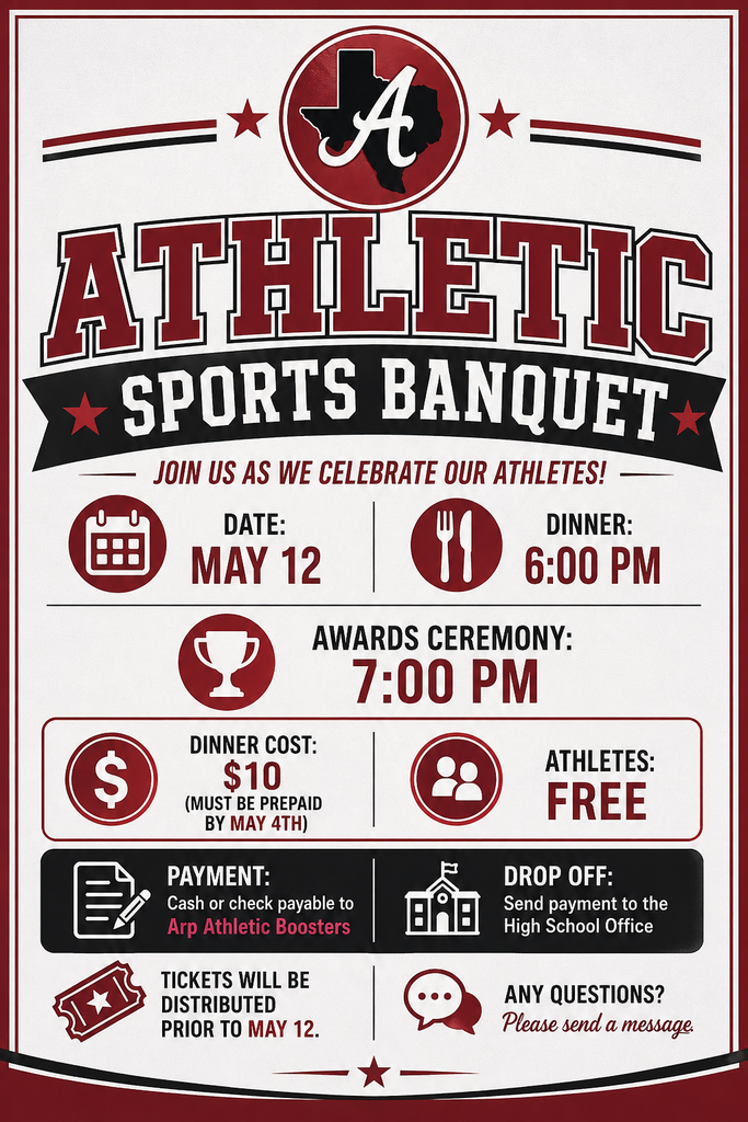 Arp H.S. athletic banquet - Tuesday May 12