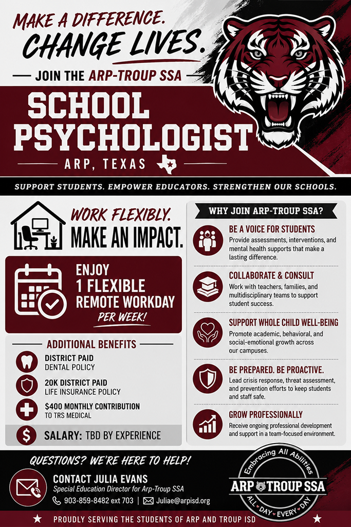 Arp-Troup SSA school psychologist job posting