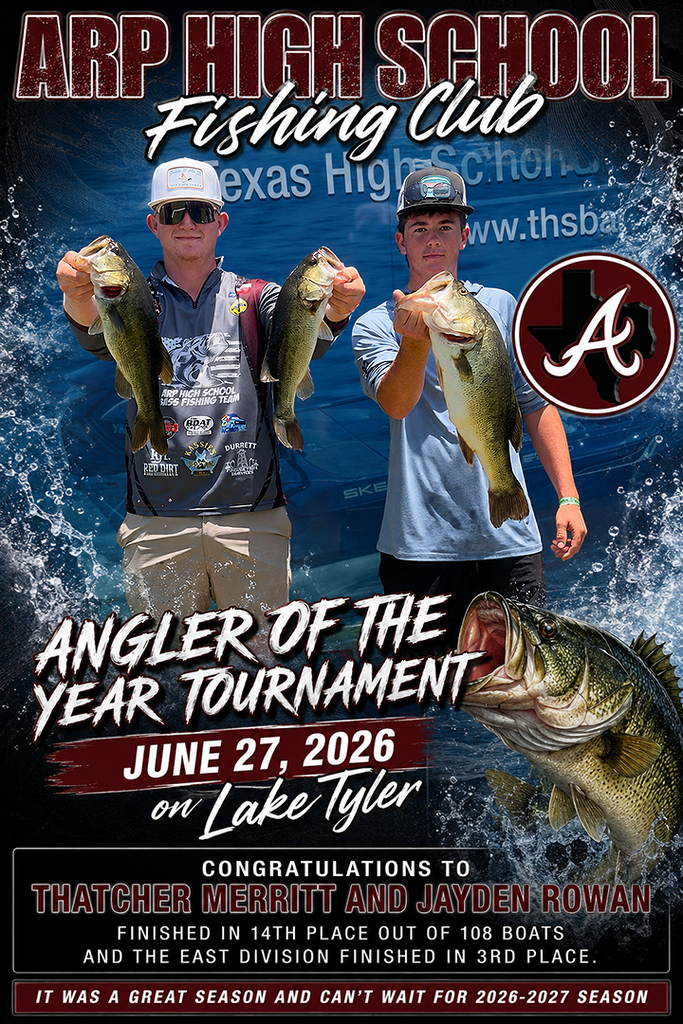 Arp H.S. Fishing Thatcher Merritt Jayden Rowan Angler of the Year