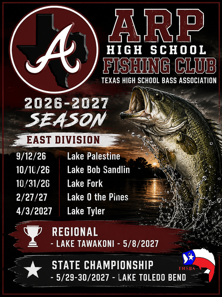 2026-27 Arp H.S. Fishing schedule