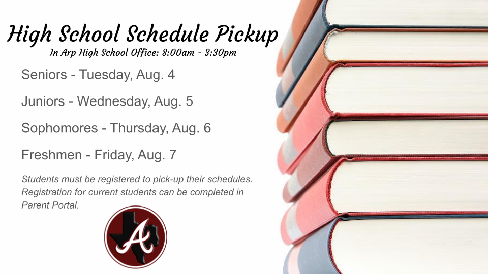 2026-27 Arp H.S. schedule pickup
