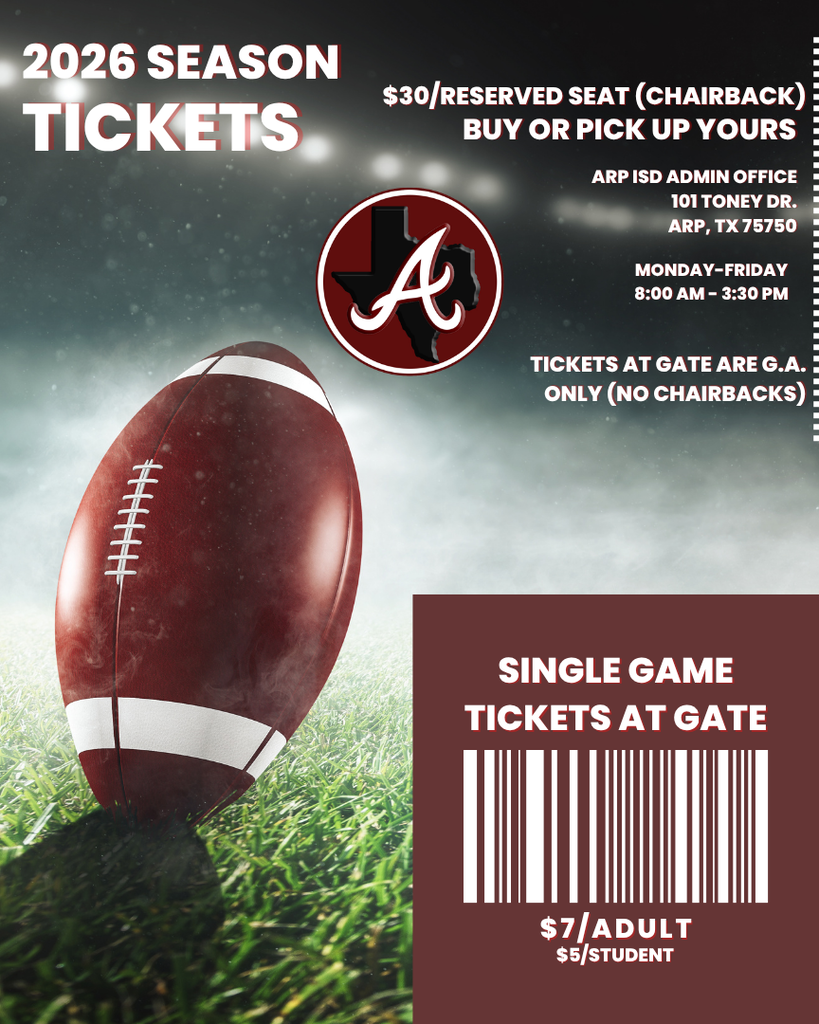 2026 Arp H.S. football season tickets