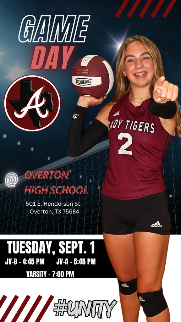 Arp H.S. volleyball game day at Overton Tuesday, Sept. 1, 2026