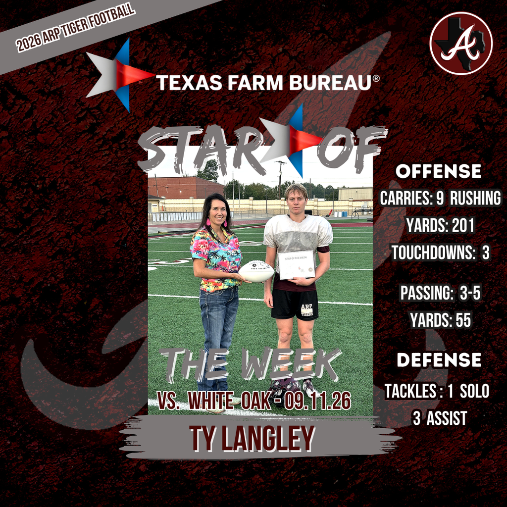Arp H.S. football star of the week Ty Langley