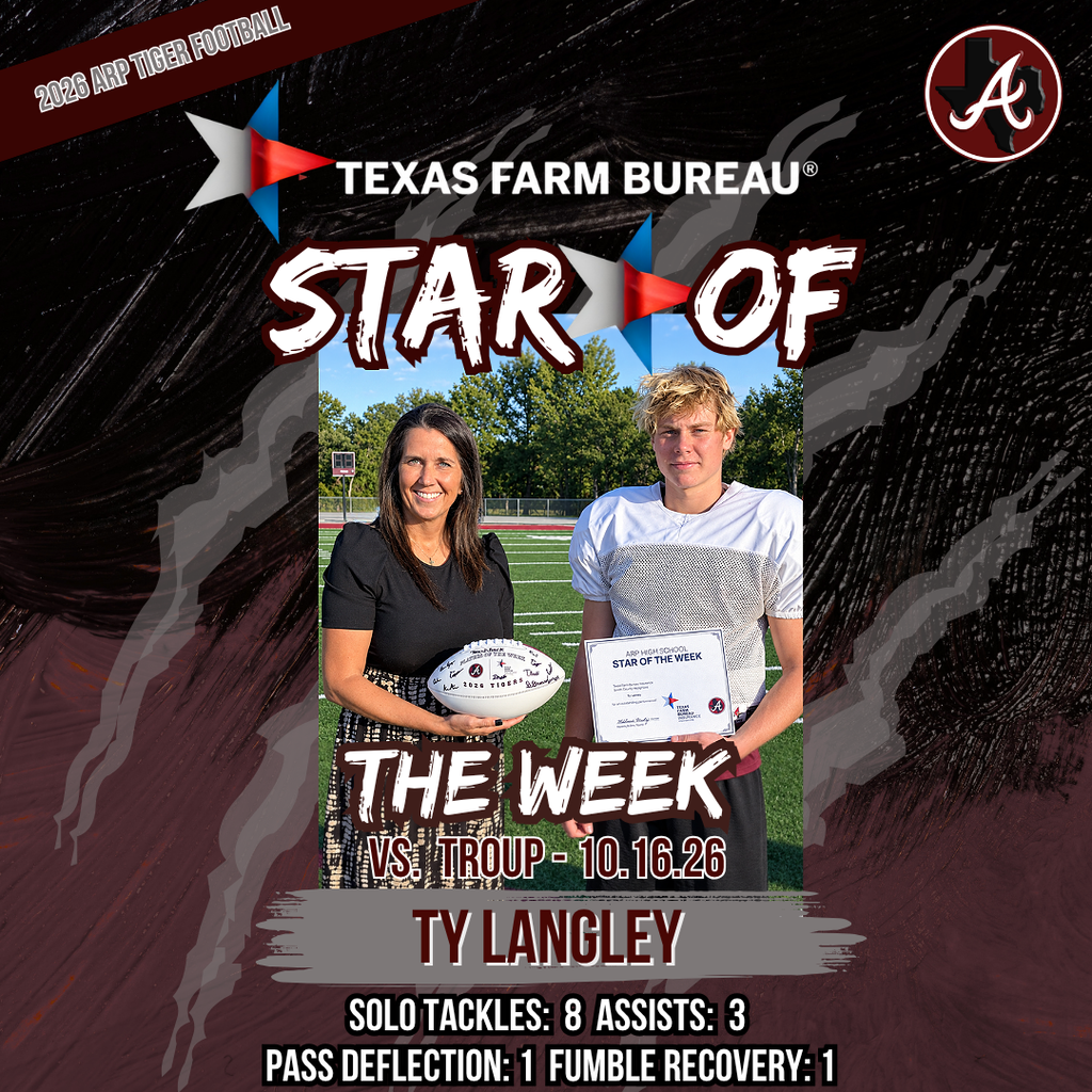 Arp H.S. football star of the week Ty Langley