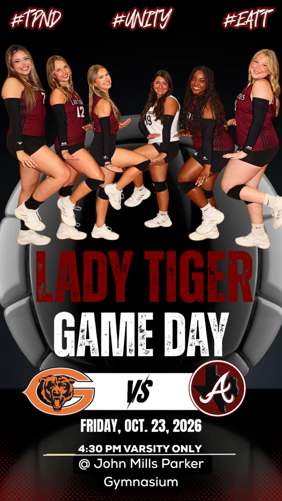 Arp H.S. volleyball game day vs. Gladewater Friday, Oct. 23, 2026