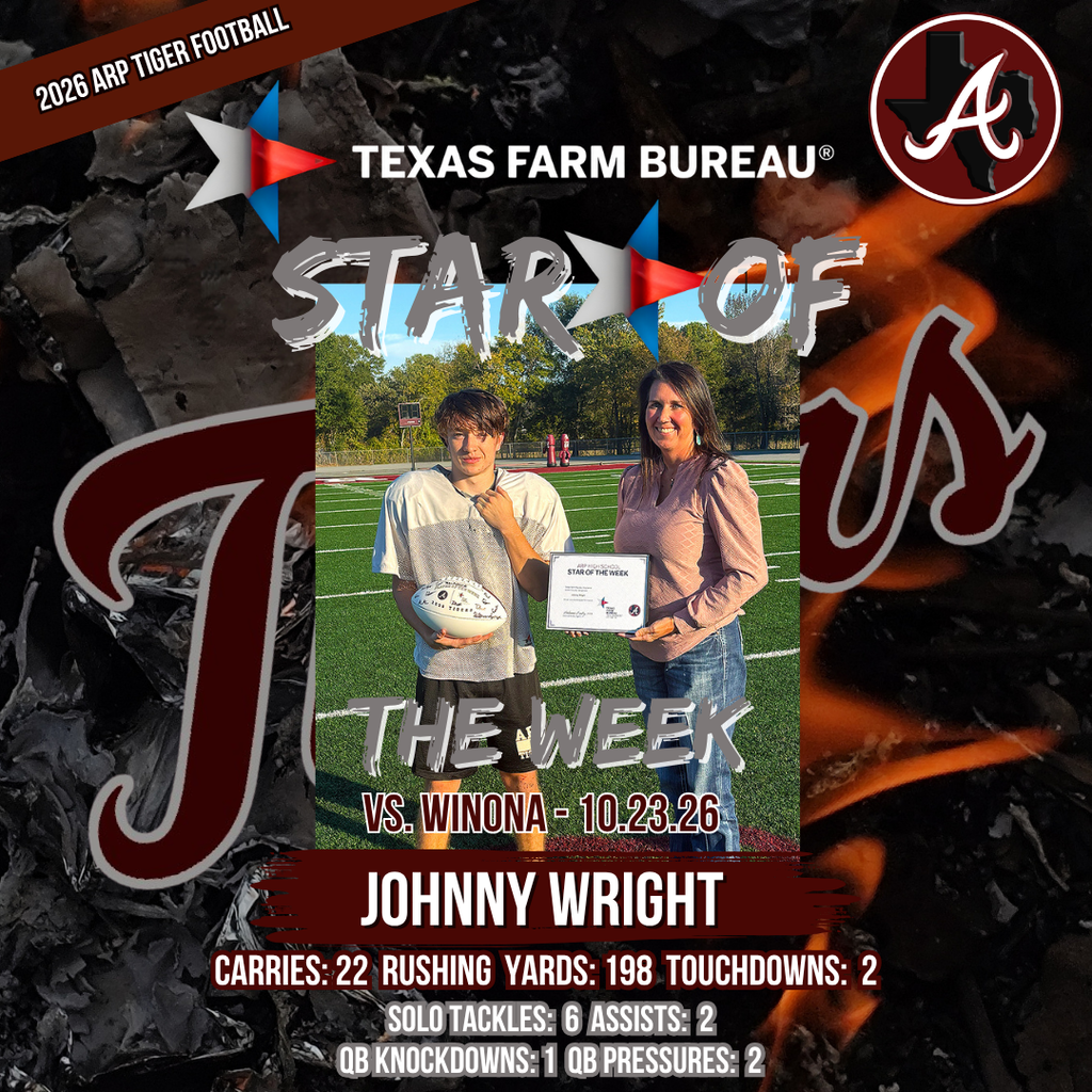 Arp H.S. football star of the week Johnny Wright