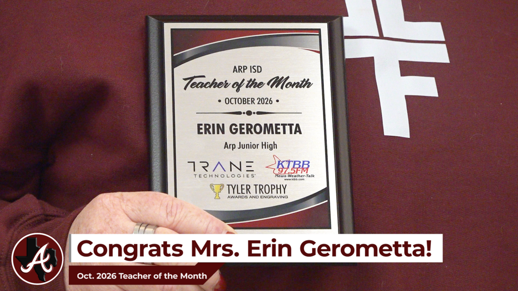 Arp J.H. teacher of the month Oct. 2026 Erin Gerometta