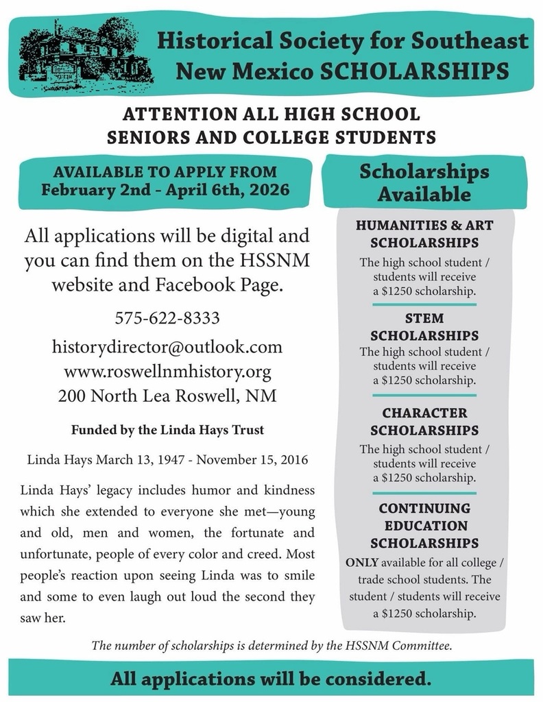 Historical Society for Southeast New Mexico Scholarships