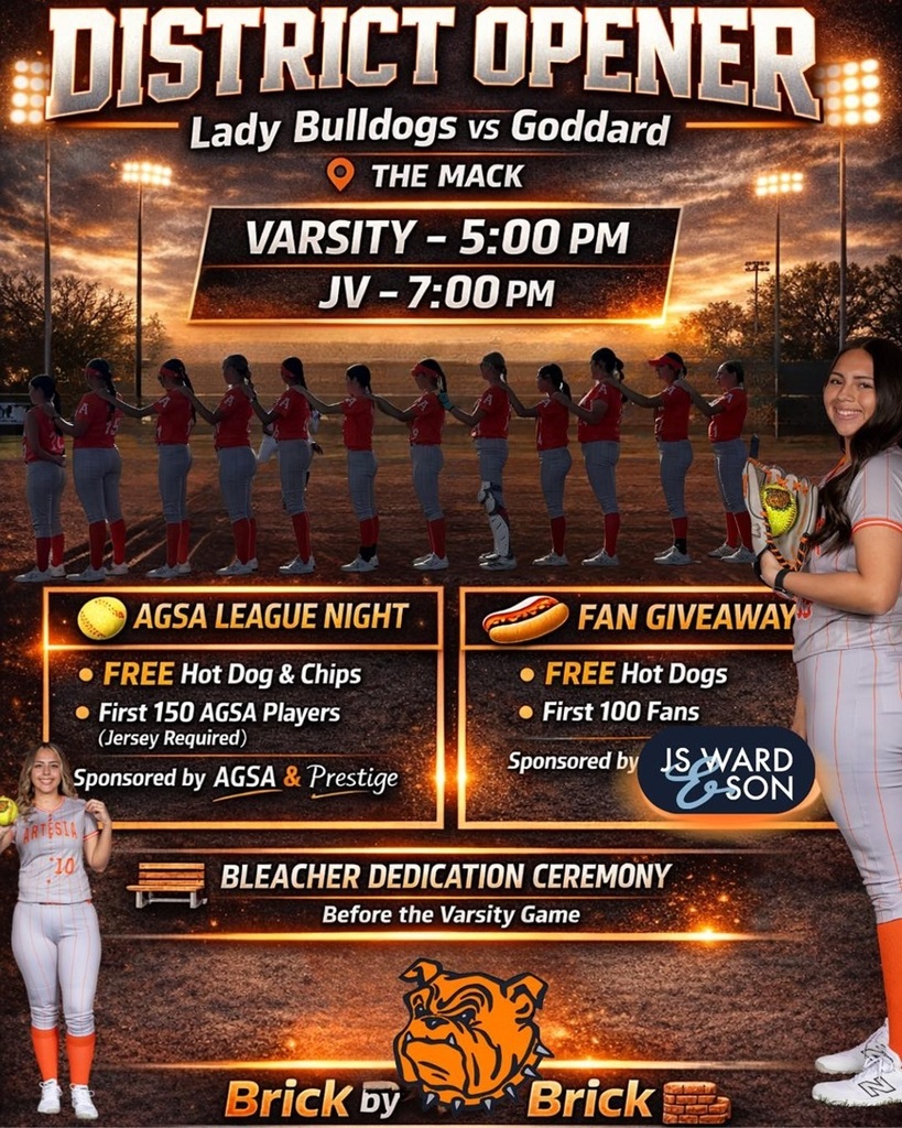 AHS softball district opener, bleacher dedication, AGSA League Night, hot dog giveaway