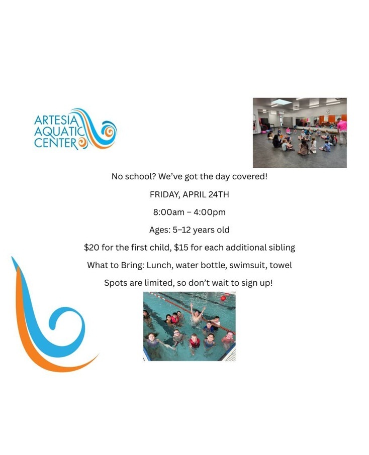Artesia Aquatic Center no-school Splash Camp