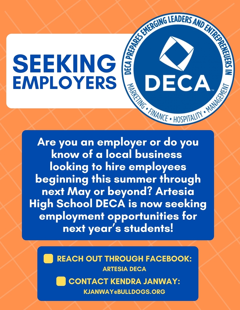 AHS DECA seeking student employment opportunities for 2026-27