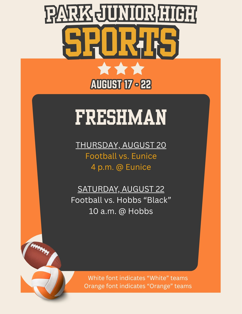 A flyer details information on Park Junior High sports for the week of Aug. 17-22.