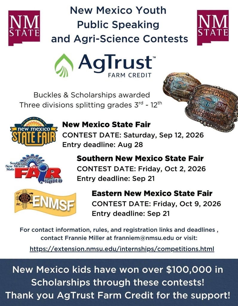 A graphic details information on public speaking contest opportunities for youth in FFA and 4-H.
