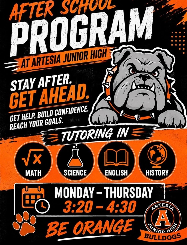 A flyer details information on after-school tutoring at Park Junior High.