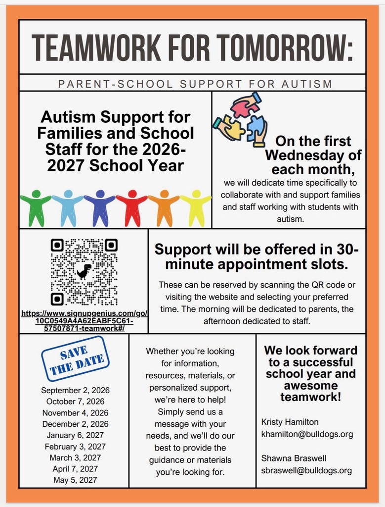 A flyer details information on registering for appointments for APS autism support.