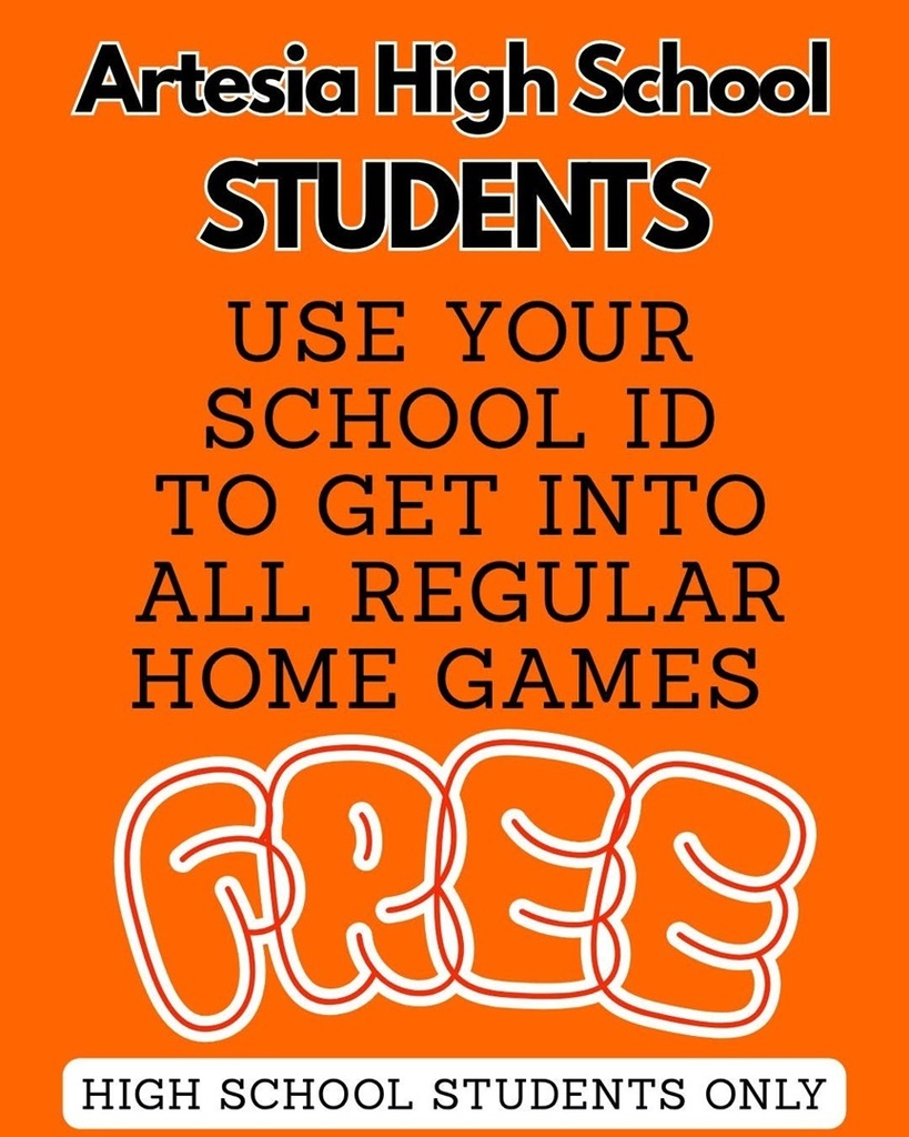 A graphic details information on free admission to football games for AHS students using their school IDs.