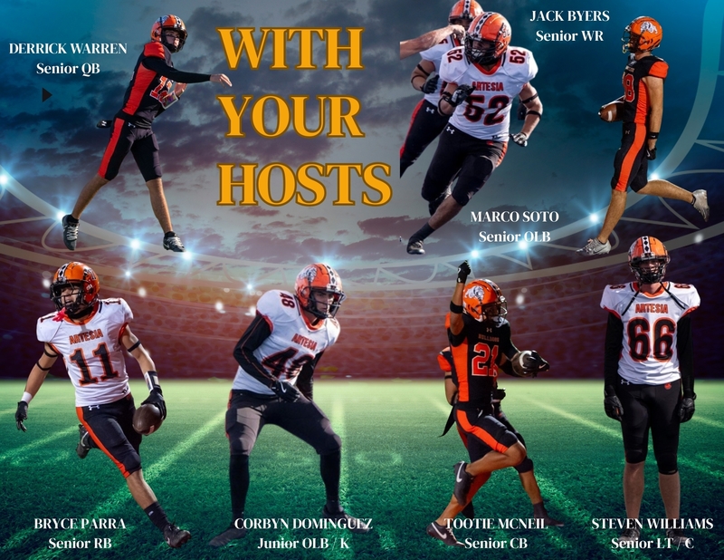 A graphic shows individual photos of the seven players answering seven questions set against a football field backdrop.