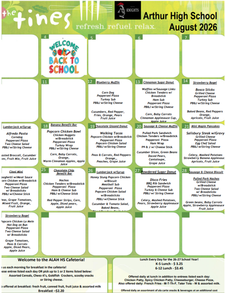 lunch menu