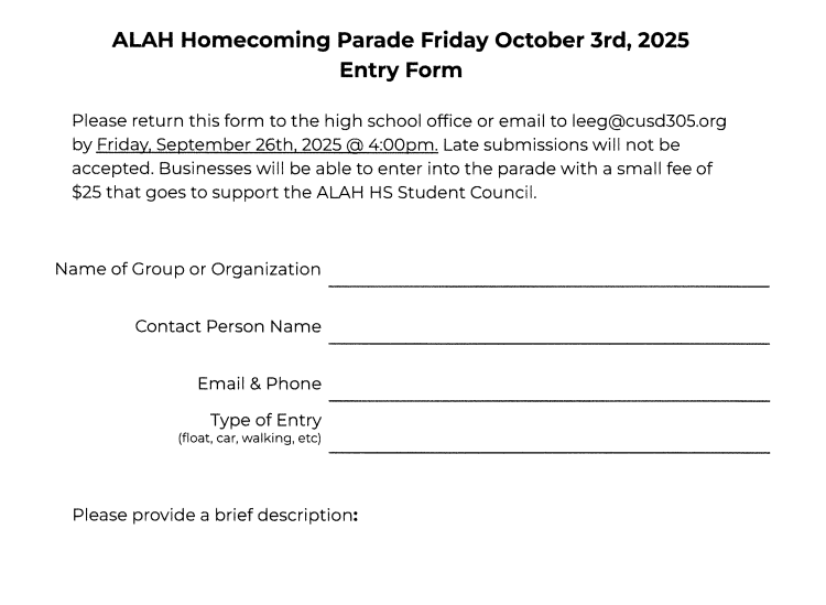parade form