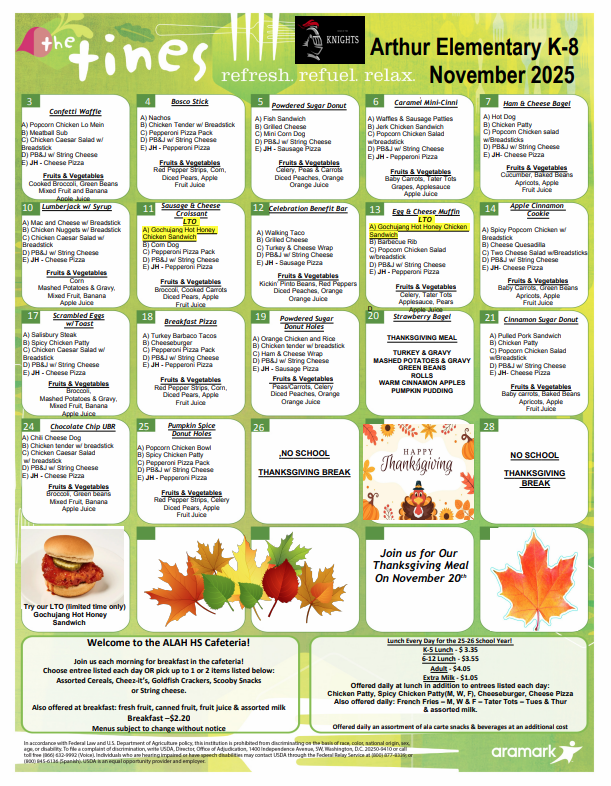 november menu