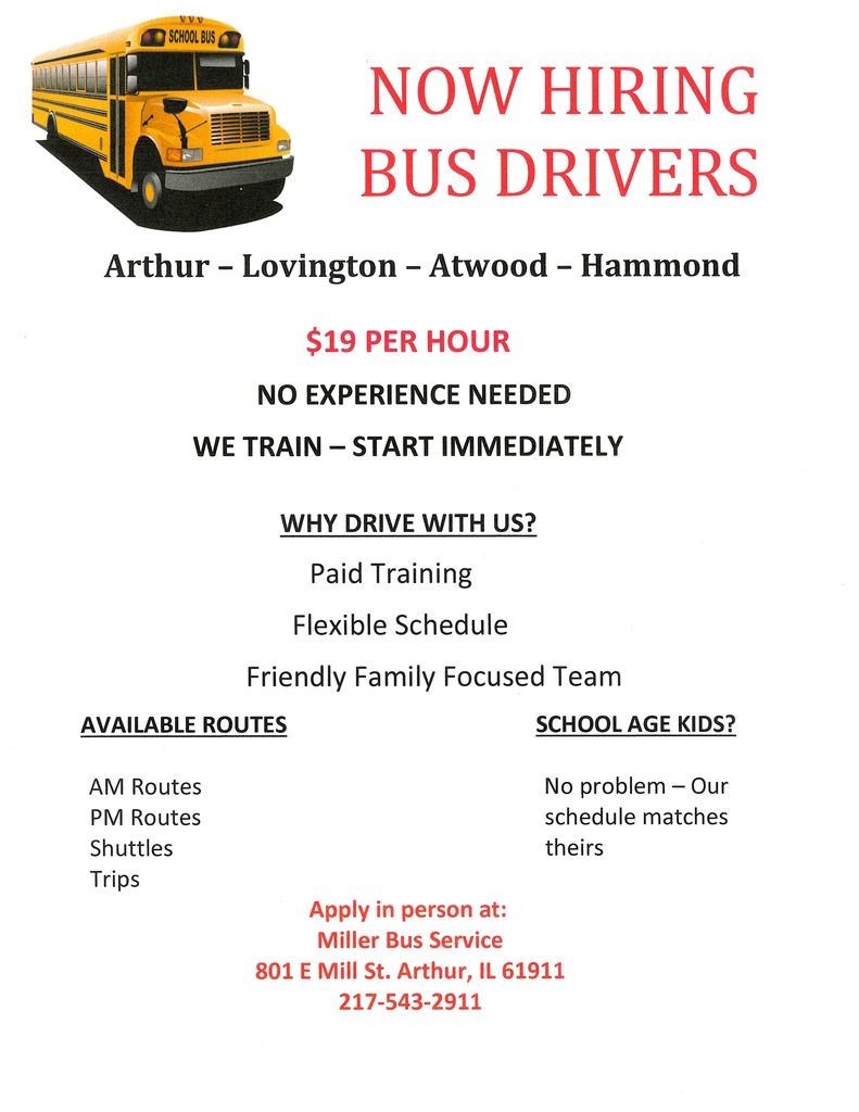 Miller Bus is hiring.