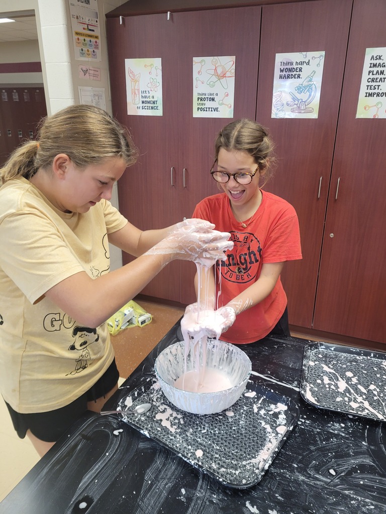 7th graders playing with oobleck