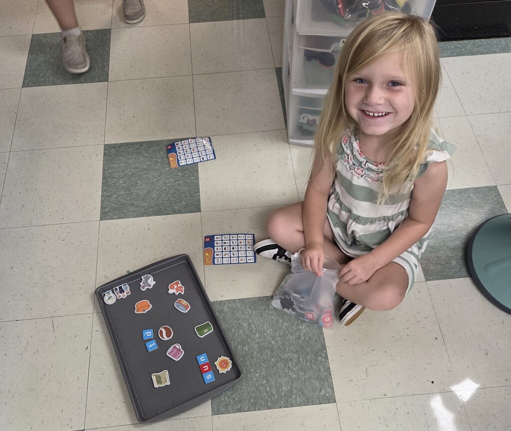 Spelling with magnetic letters