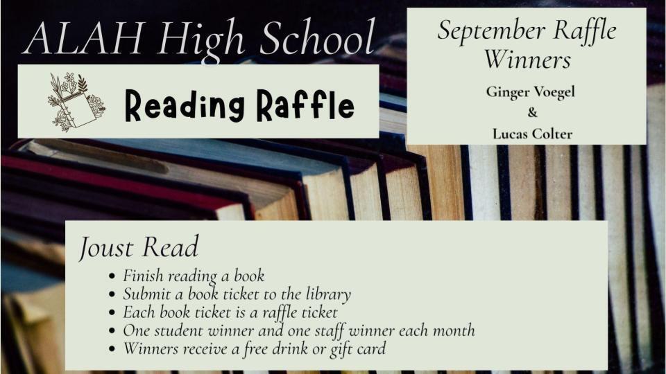 September Reading Raffle Winners