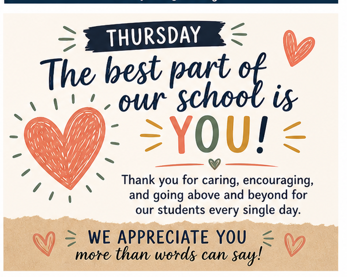 Thursday teacher appreciation