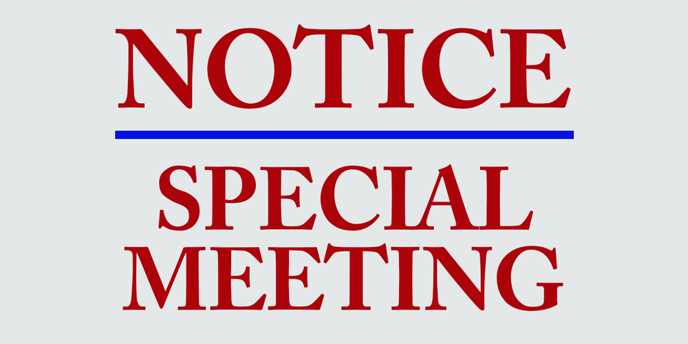 Notice of Special Meeting 