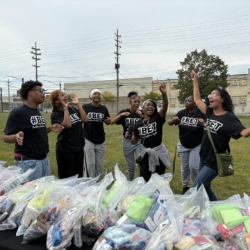 Students and staff having fun during the Royal Impact: B.E.T Day of Service