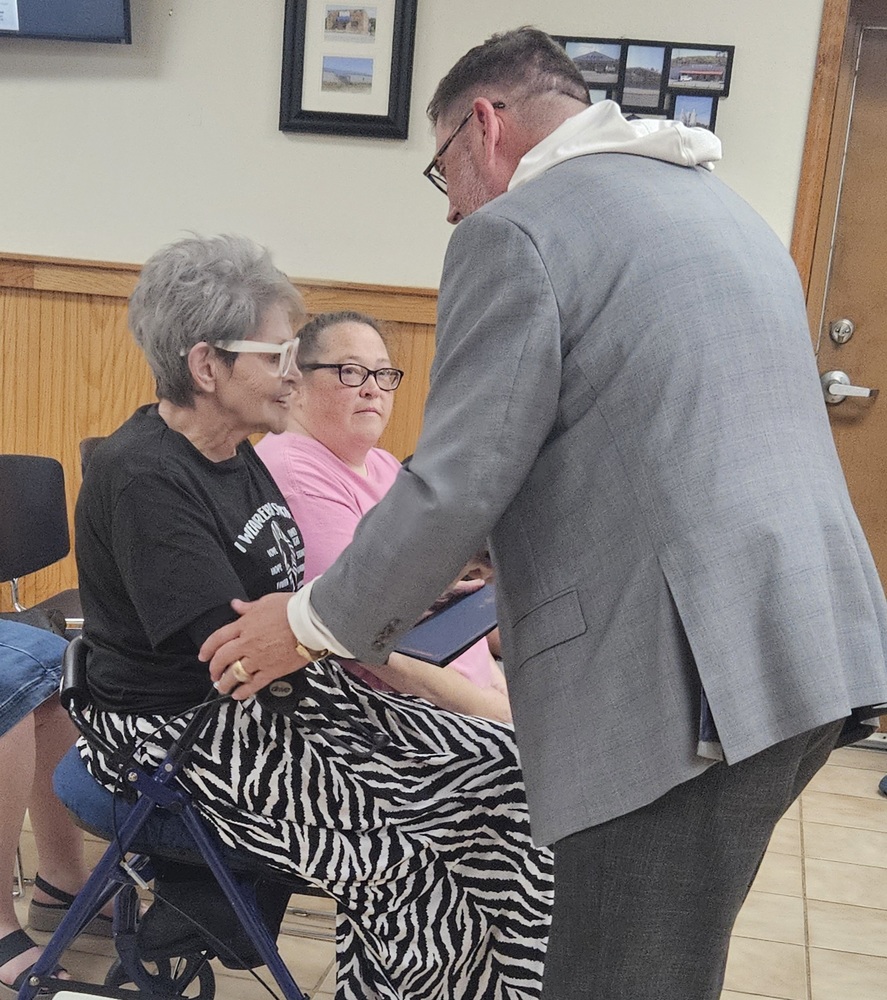Carol Chavez with Mayor Dotson