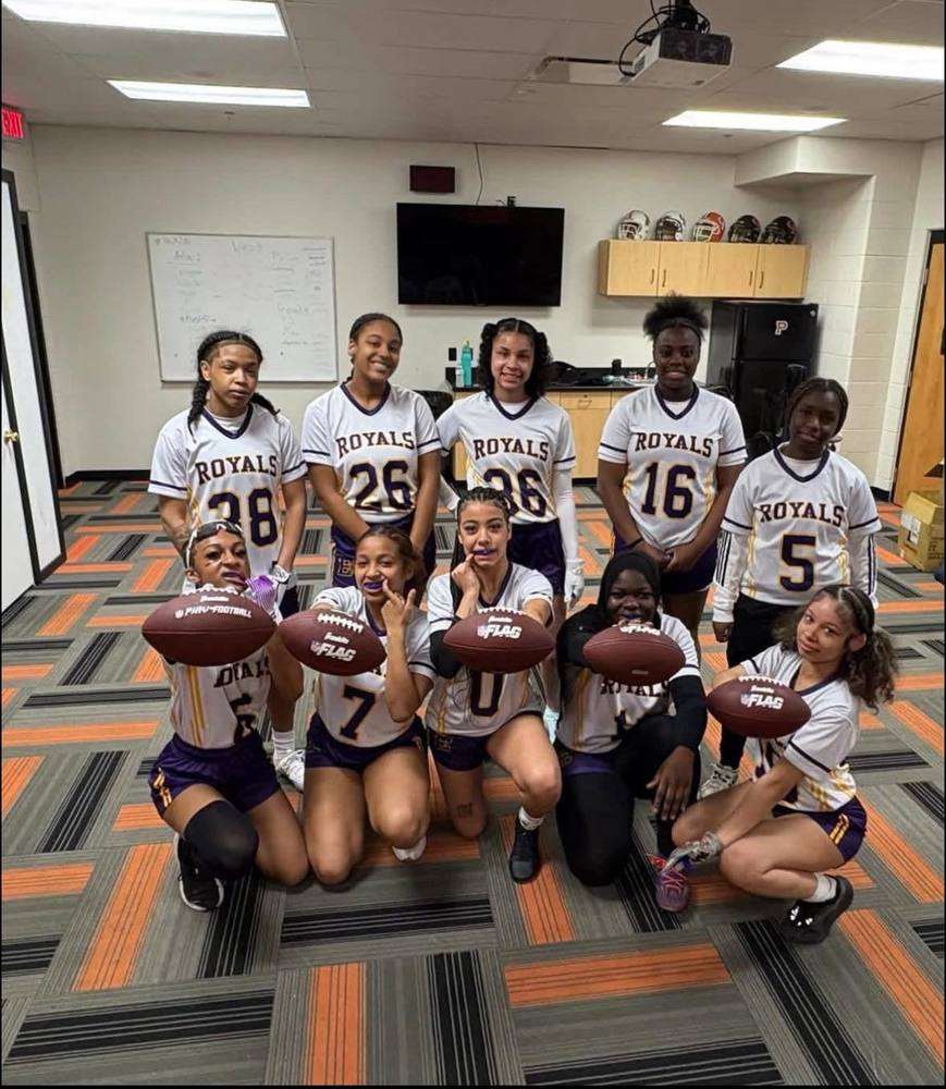 Erie High Royals Girl Flag Football Team.