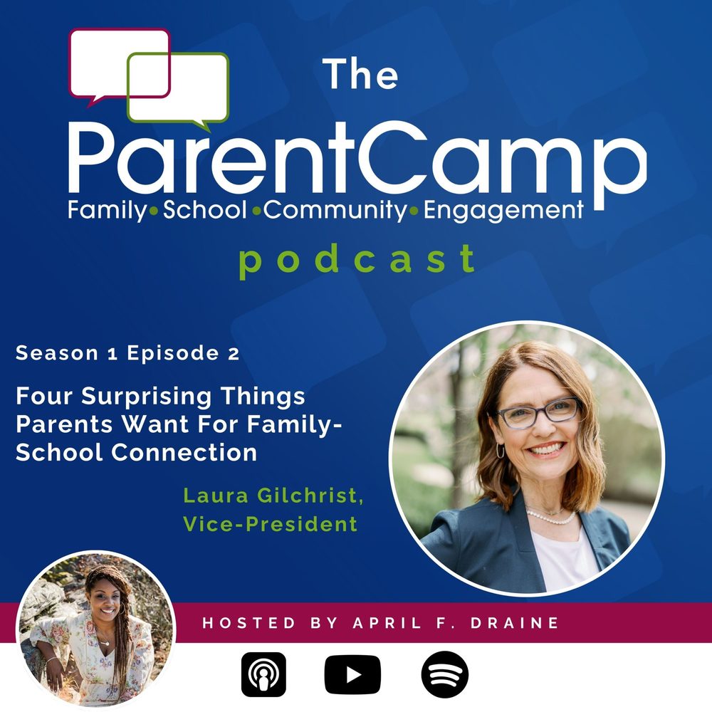 ParentCamp Podcast – Season 1 – Episode 2 – Four Surprising Things Parents Want for Family-School Connection – Releases at noon on Wednesday, January 22nd