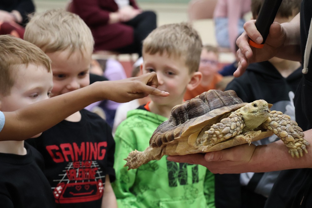 Students with turtle