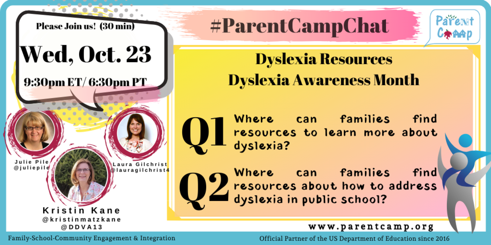 #ParentCampChat Week 18 Recap – Using Technology to Engage & Improve Communities – Wednesday 10/23 9:30 pm ET/6:30 pm PT – Ready for Week 19 – Dyslexia Awareness Month