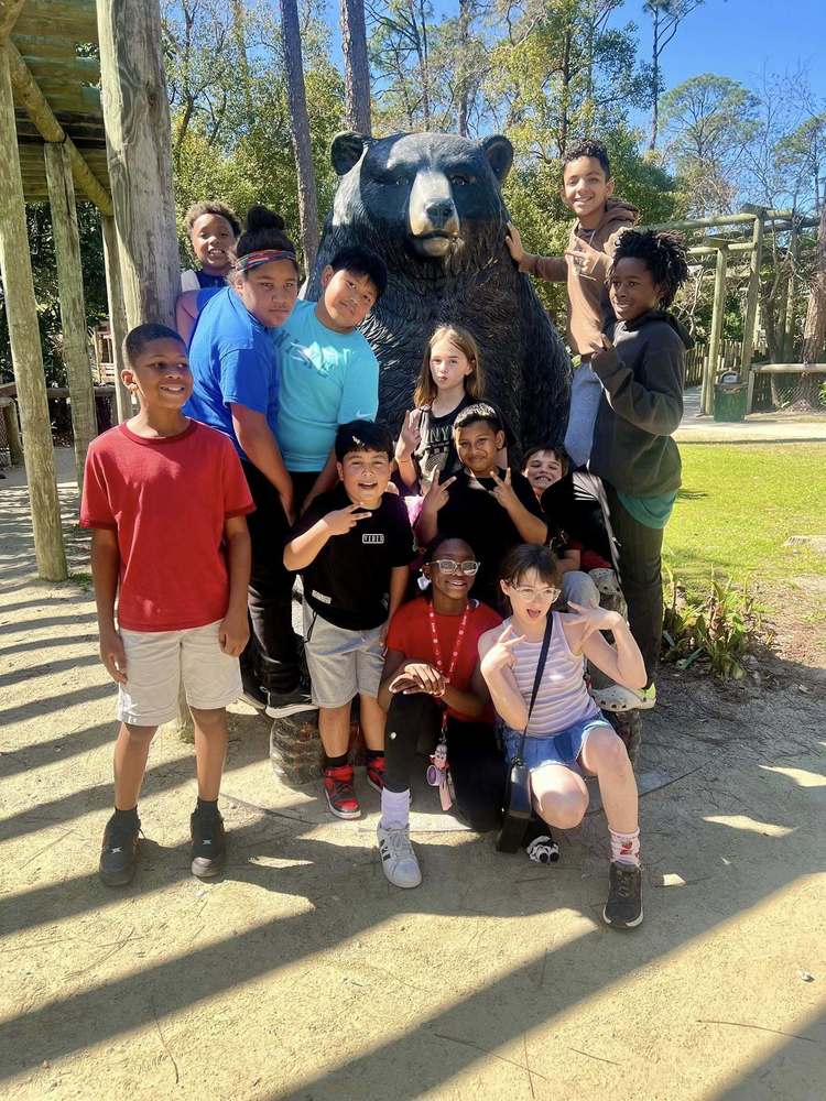 Students standing together