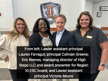 Lawler and Principal Colivian Greene Win Regional STEM Award