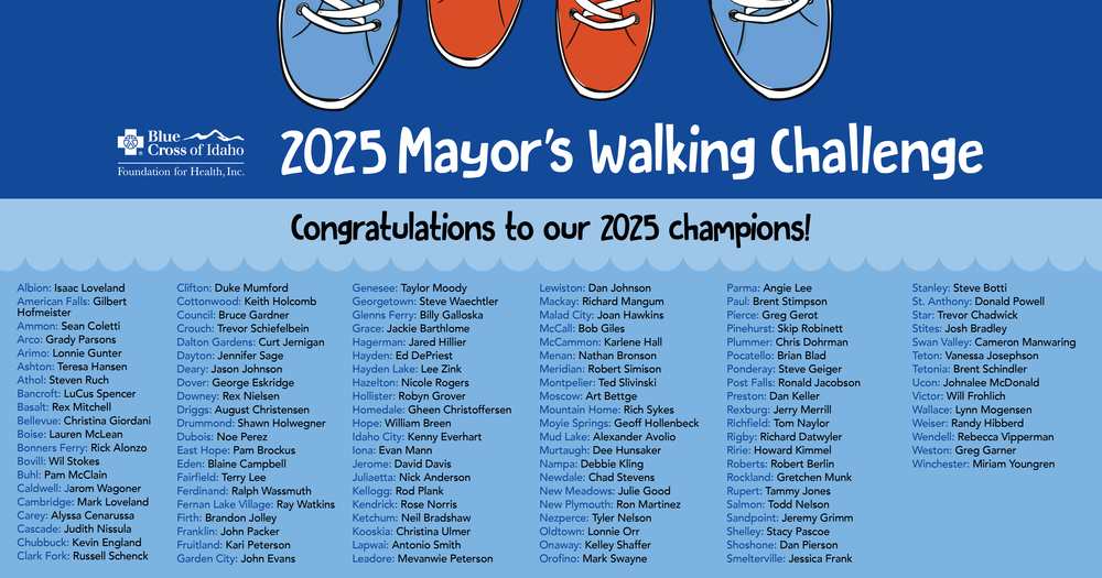 Mayor's Walking Challenge picture of congratulating Idaho mayors