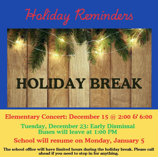 Holiday Reminders