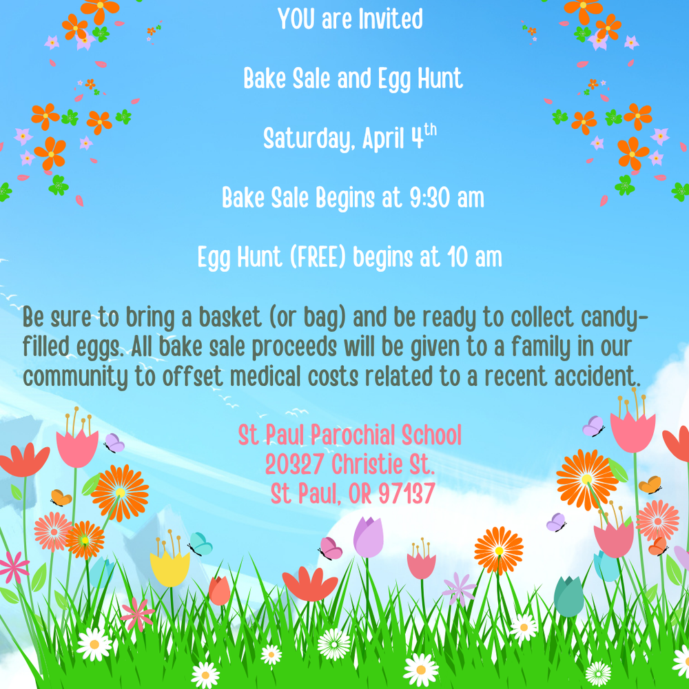 Bake Sale and Egg Hunt 2026