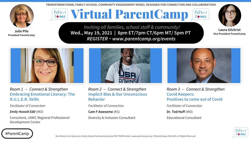 Connect with parents, educators, students from all across the country and globe at the next Virtual ParentCamp!