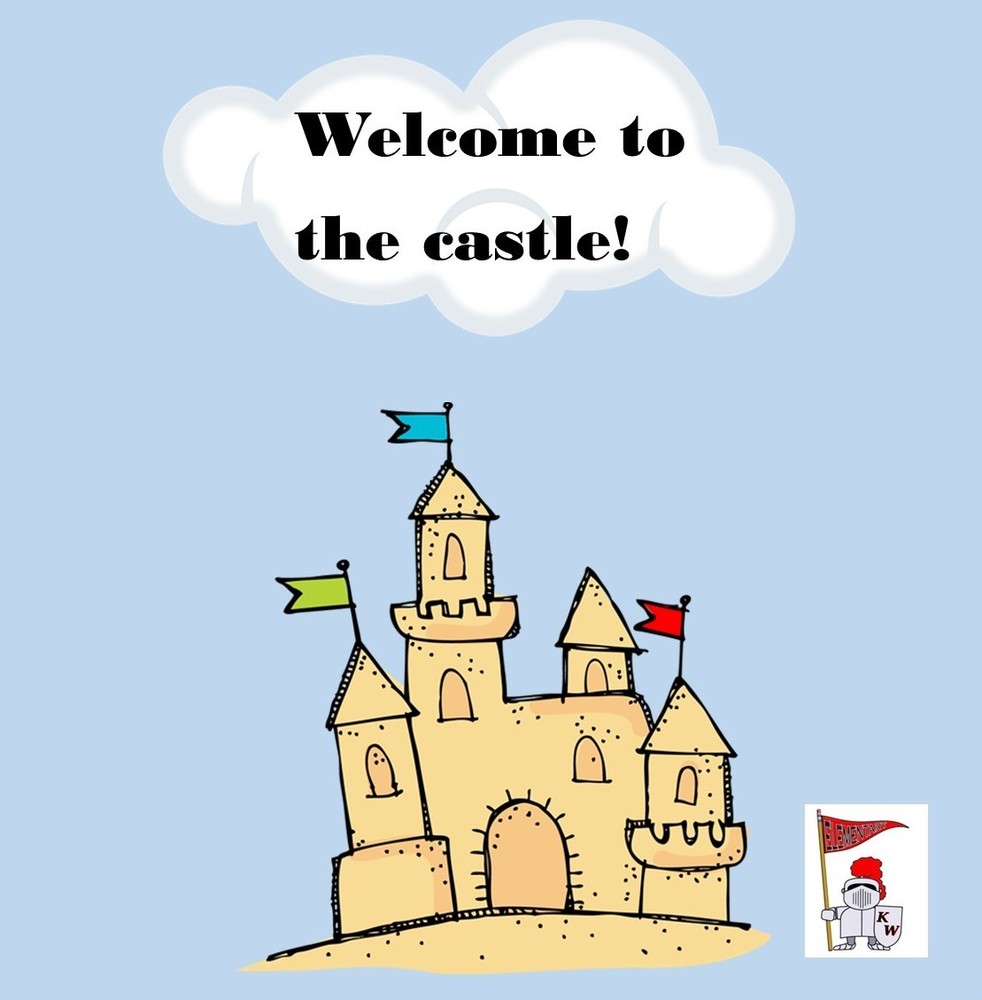 Welcome to the Castle with picture of a knight and castle