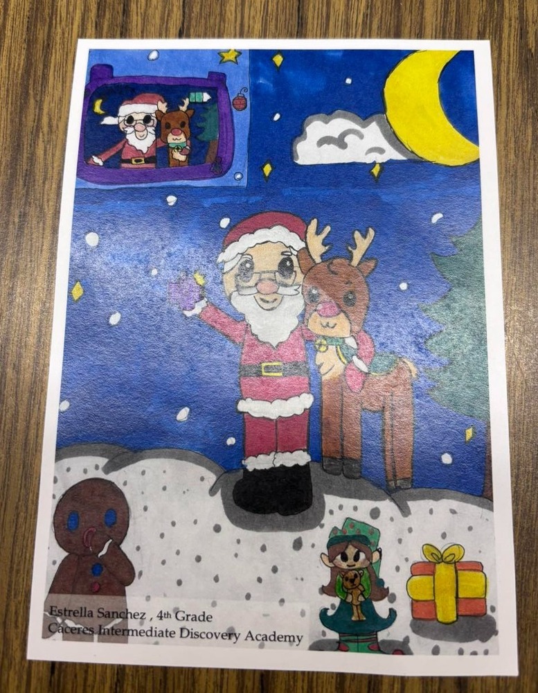 Estrella Sanchez took first place in the christmas card contest.