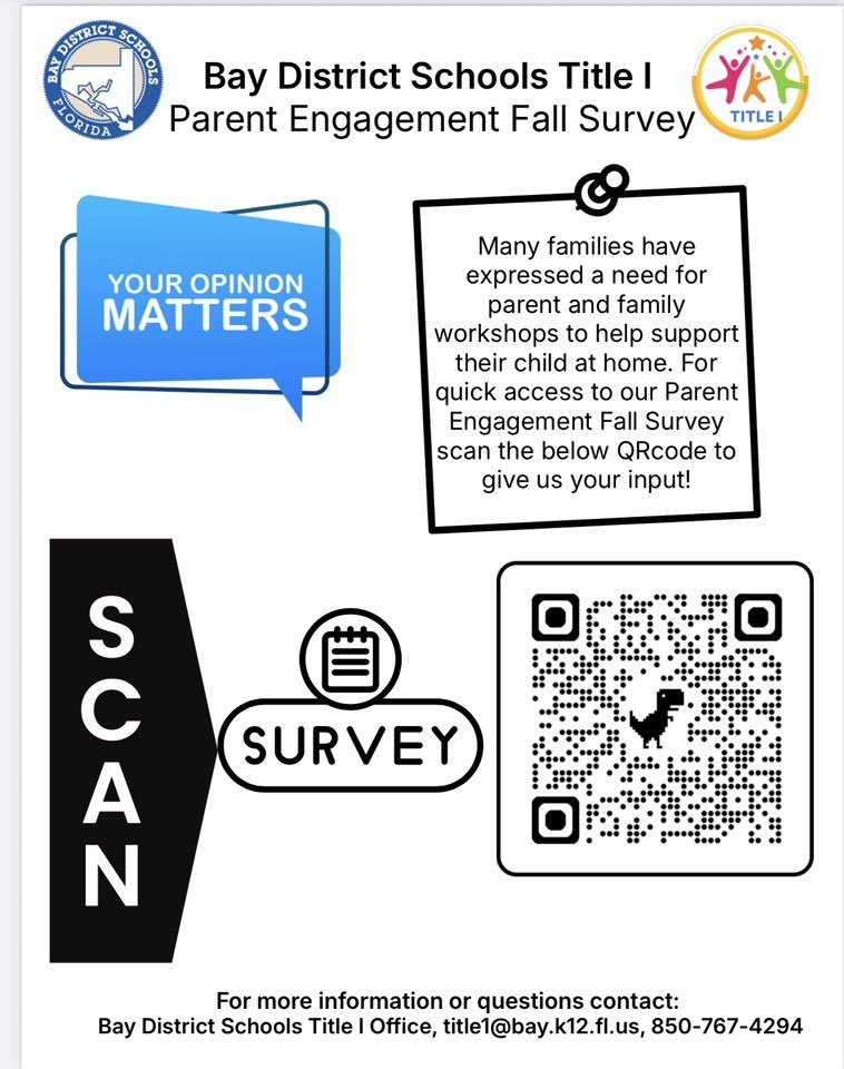 Flyer advertising a parent input survey