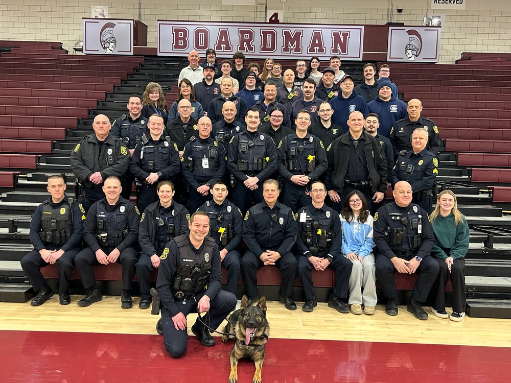 Boardman Emergency Responders seated in gymnasium